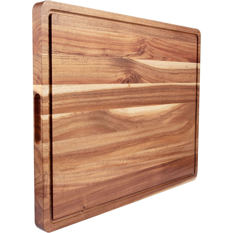 Extra Large Acacia Wood Cutting Boards For Kitchen, 24 X 18 Inch Thick  Wooden Cutting Board, Chopping Board, Big Butcher Block Cutting Board With  Side